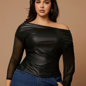 Blouse Élégante et  à Une/Épaule Dénudée pour Femmes Grande Taille a