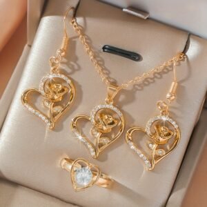 Ensemble de bijoux de luxe bohème élégant avec des perles de verre scintillantes