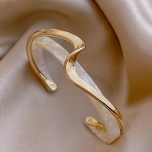 Bracelet Manchette Élégant Style Coréen Géométrique Croisé