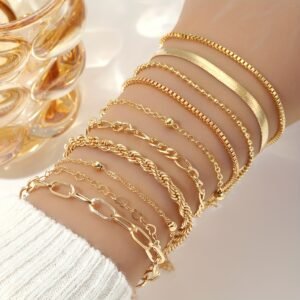 Ensemble de 10 Bracelets Empilables pour Femmes