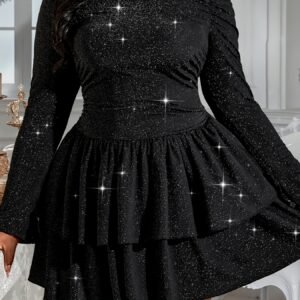 Robe sirène élégante à une épaule pour femmes grande taille avec feuille courte