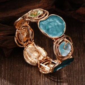 Bracelet Cring en Forme de Fleur Rose pour Femmes