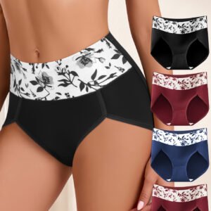 4pcs Culottes taille haute pour femmes de grande taille