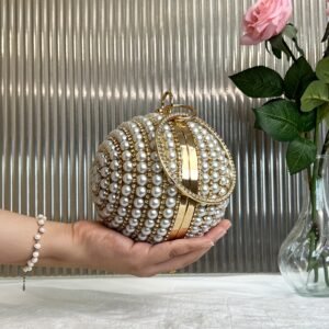 Sac de soirée décoré de fausses perles, pochettes à boule en strass brillant et glamour
