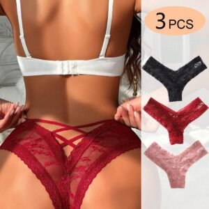 Lot de 3 culottes en dentelle triangle