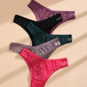 5 pièces Culottes bikini sexy en dentelle