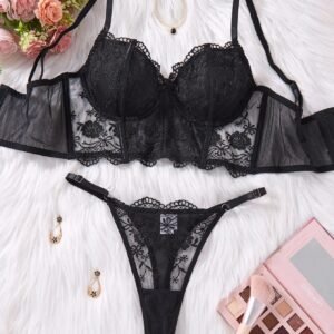 Ensemble de lingerie blanche romantique longue
