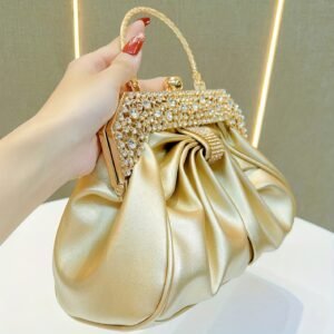 Sac à bandoulière élégant à motif géométrique doré en strass