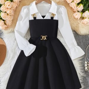 Robe à manches longues style universitaire pour filles, automne/hiver