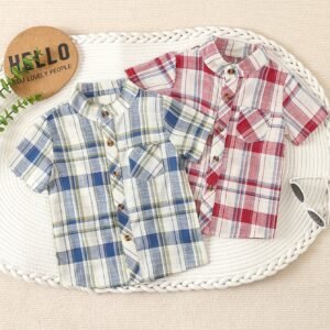 Lot de 2 chemises à carreaux preppy pour garçons