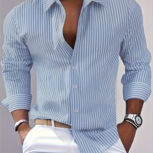 Chemise décontractée à manches longues pour homme