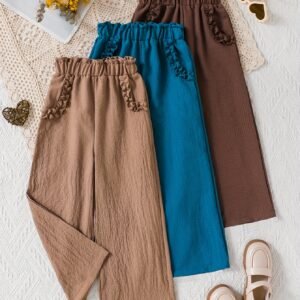 Lot de 3 Pantalons à Jambes Larges