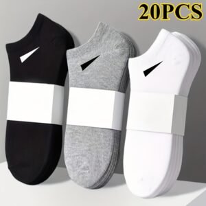 20pièces Chaussettes basses respirantes anti-transpiration et anti-odeurs