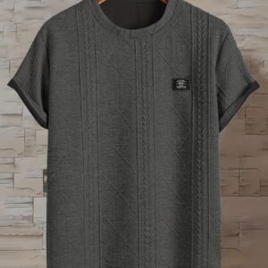 T-shirt à manches courtes à motif en relief pour homme