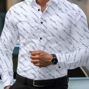 Chemise Homme à Col et Boutonnage - Chemises à Rayures Horizontales