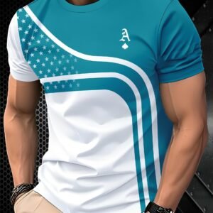 T-shirt décontracté à manches courtes pour homme avec impression d'as de pique