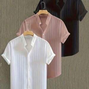 Ensemble de 3 chemises décontractées à manches courtes pour hommes