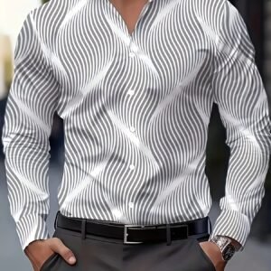Chemise à Manches Longues pour Homme avec Motif Vagues