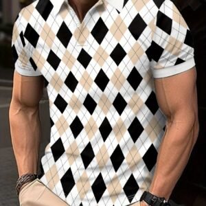 T-shirt Homme en Tissu Mesh à Imprimé Gaufrage