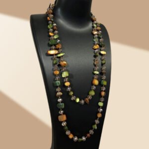Collier Long pour Femme - Collier Bohème Vintage Multicolore avec Perles