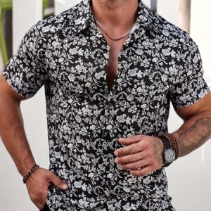 Chemise Décontractée à Imprimé Floral pour Homme