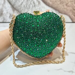 Sac à Main Femme Élégant en Forme de Cœur Brillant