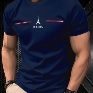 Chemise Homme à Imprimé 3D Paris - Manches Courtes