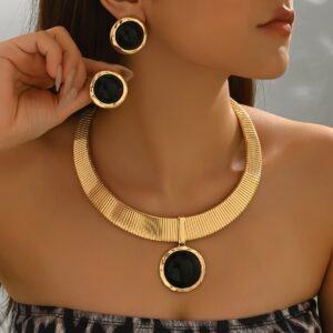 Ensemble Choker Large Style Métal Tendance