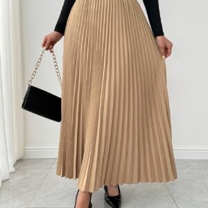 Jupe Maxi Élégante pour Femme à Coupe Ample avec Ourlet Plissé