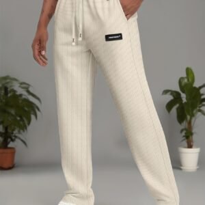 Pantalon long décontracté et léger pour hommes, taille élastique
