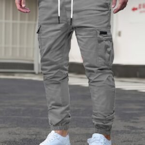 Pantalon Cargo à Poches et Nœud Simple pour Homme