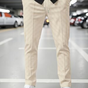 Pantalon long waffle pour homme avec cordon de serrage, athlétique, décontracté