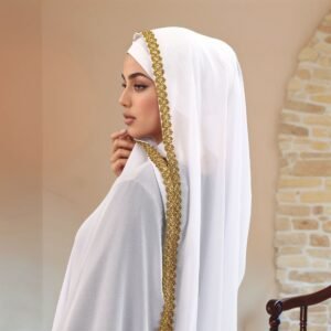 Foulard musulman pour femmes, fleur dorée élégante, couleur unie, confortable