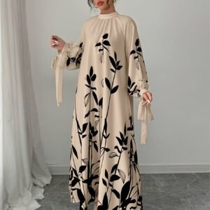 Robe longue élégante à col haut événements printemps/automne