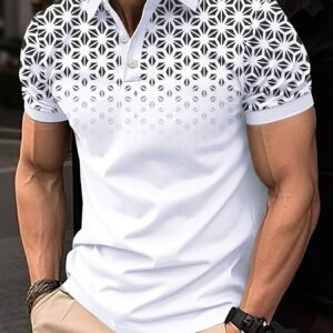 T-shirt de golf à manches courtes pour homme avec imprimé créatif