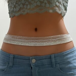 10pcs Chaîne de Taille Bohème Sexy Femme Été Tressée Élastique