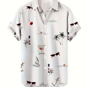 Chemise décontractée à manches courtes Imprimé graphique