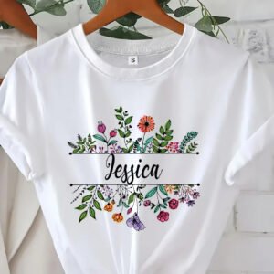 T-shirt personnalisé à motifs floraux aquarelle