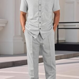 Ensemble deux pièces pour homme comprenant un cardigan à manches courtes