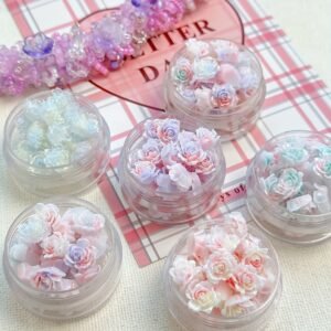 50 perles roses pastel - Composants de bijoux doux inspirés des fleurs
