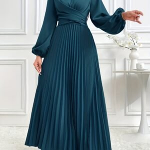 Robe élégante arabe à manches lanternes et volants