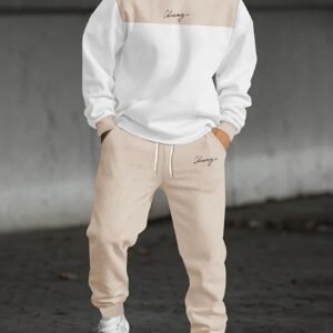 Ensemble décontracté à capuche imprimé lettre pour homme