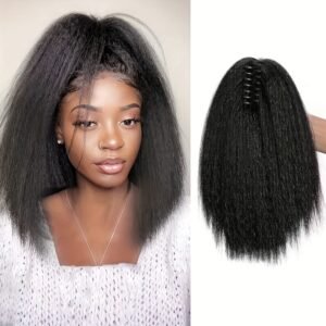 Extensions de cheveux à pince griffe Yaki de 30,48 cm - Queue de cheval synthétique