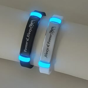 2 Bracelets carrés phosphorescents "Always & Forever"