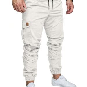 Pantalon Cargo Homme Robuste à Multiples Poches et Taille à Cordon