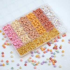 1200 pièces de kit de perles de lettres de style bohème, comprenant 24 différents designs