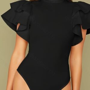 Combinaison "Directional" Couleur Unie Petit Col Manches Volantées