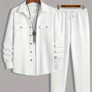 Ensemble Décontracté Homme à Manches Courtes et Pantalon Long Style Européen