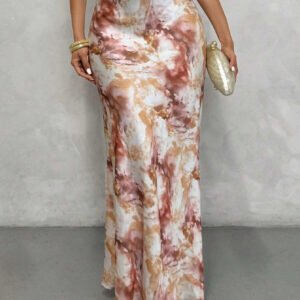 Jupe élégante bohème pour femmes avec coupe allongeante