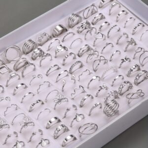 Ensemble de 22/66 pièces de bagues empilées géométriques à la mode